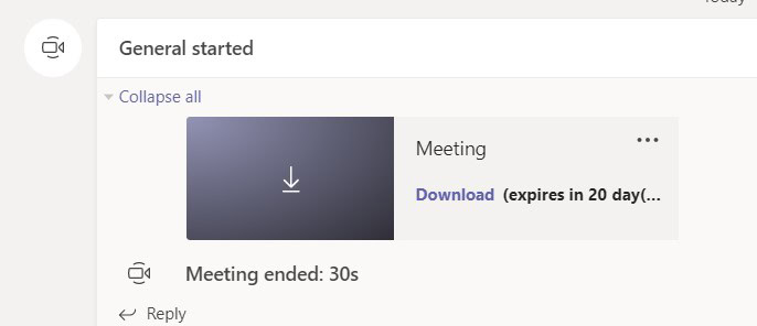 Old meeting no longer stored in Stream