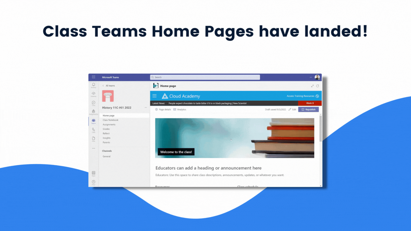 Class Teams Homepages have landed!