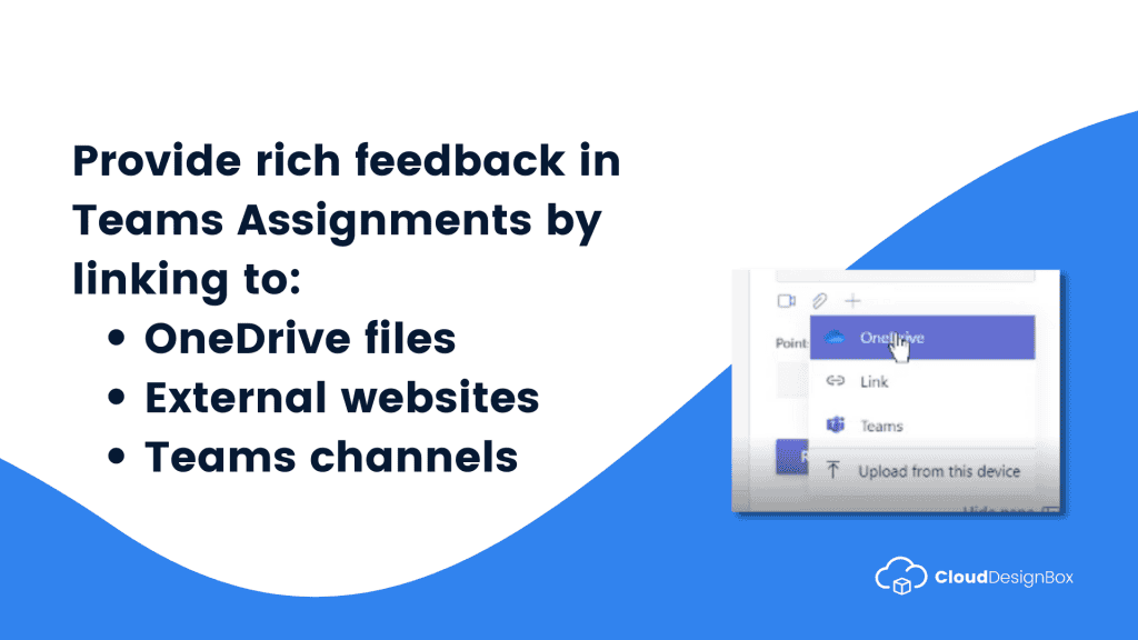 Provide rich feedback in Teams Assignments by linking
