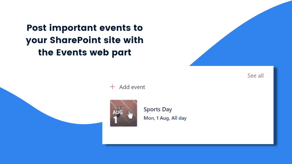 Post important events to your SharePoint site with the Events web part