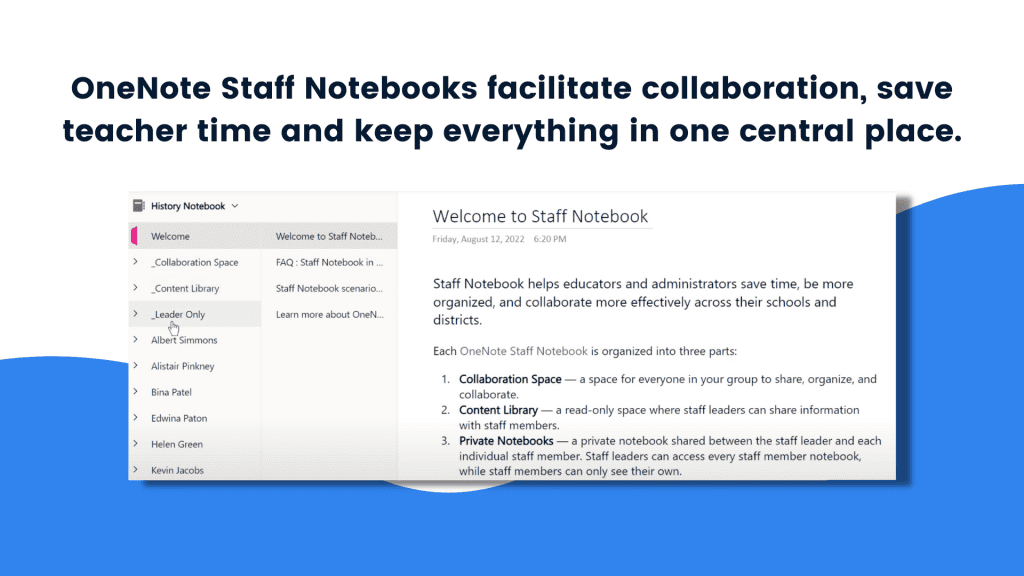 OneNote Staff Notebooks