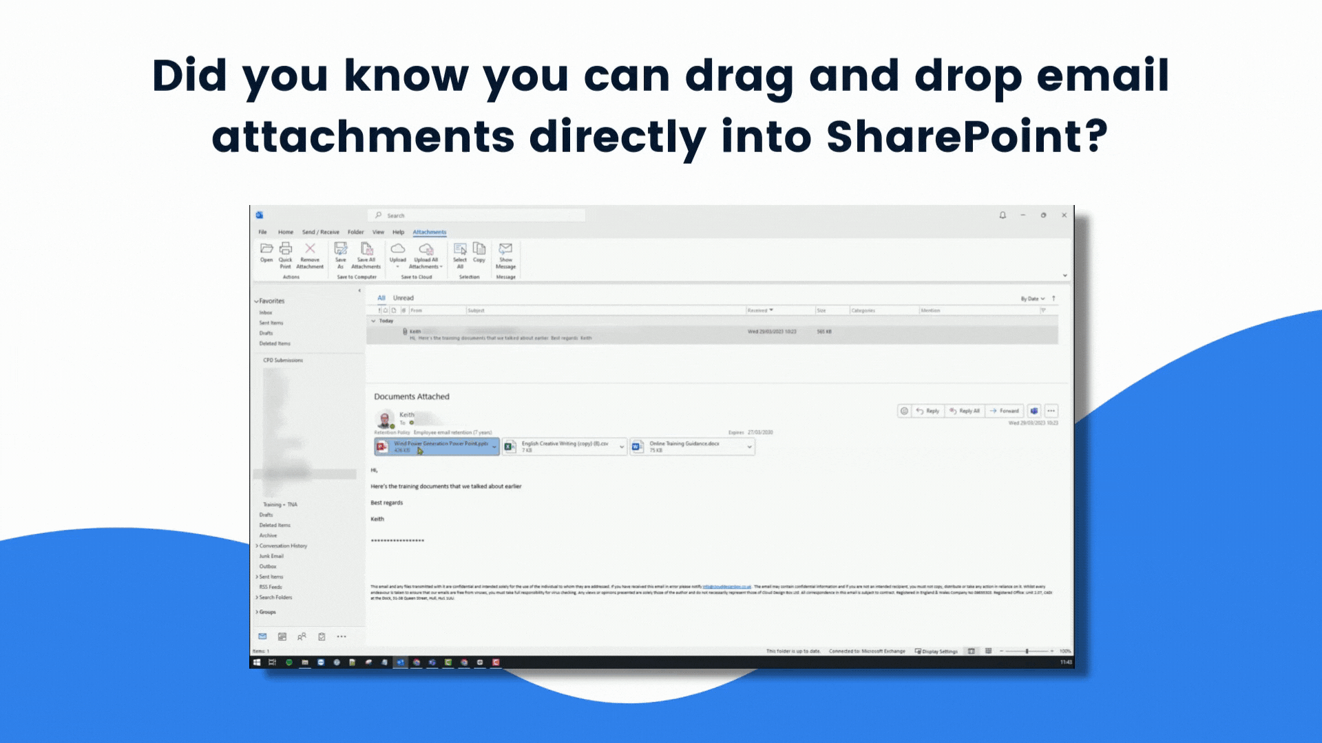 How to save attachments directly from an email into SharePoint