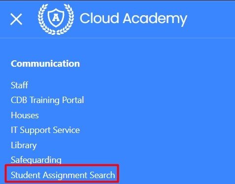 Accessing student assignments via the SharePoint menu