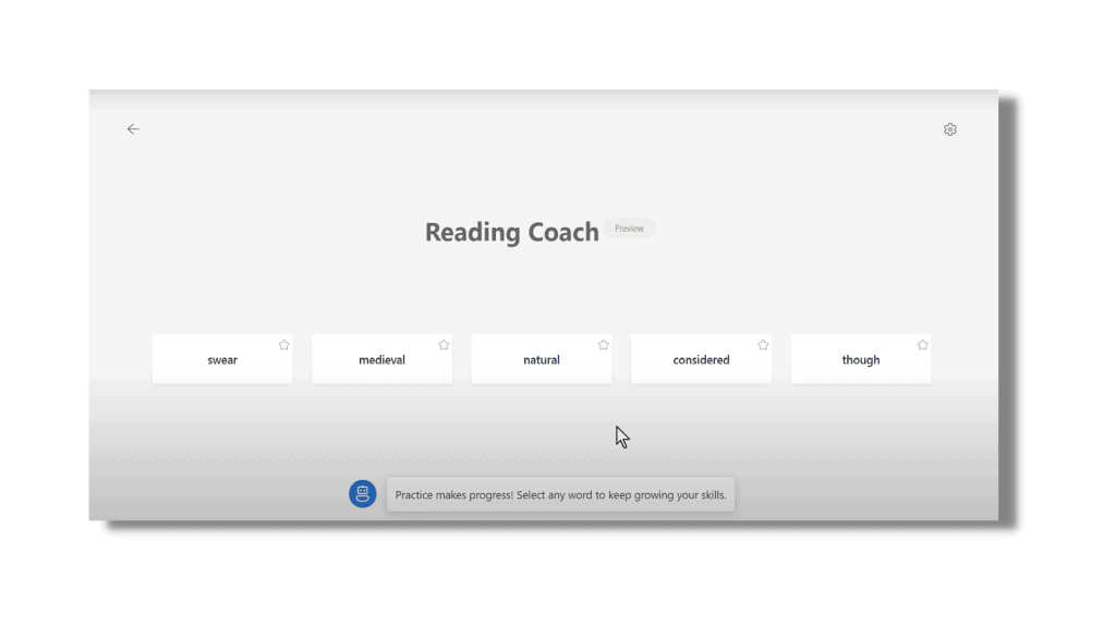 Practice words in Reading Coach (1)