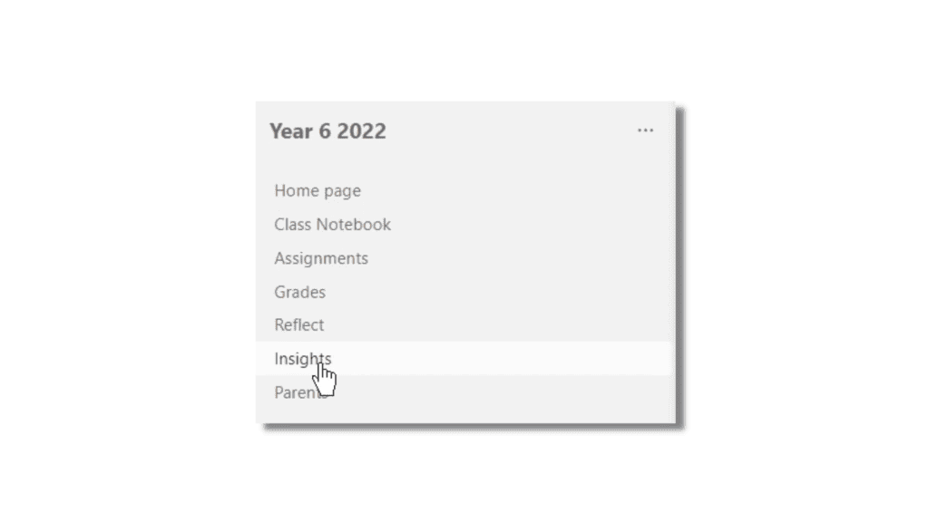Select Insights Tab in Microsoft Class Teams