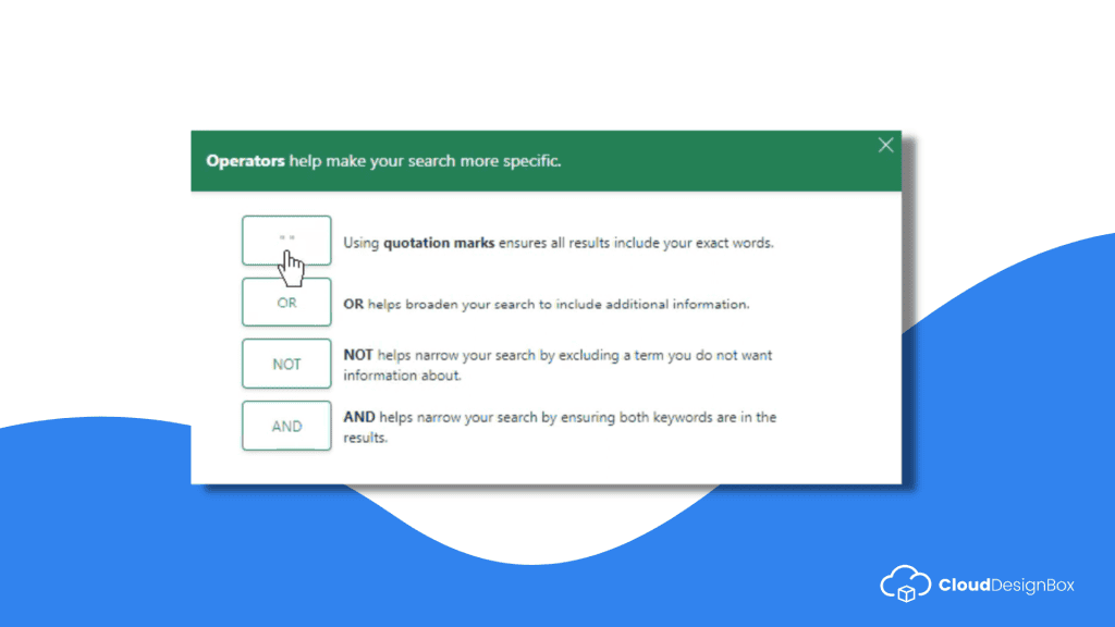 vOperators Filter Search Coach