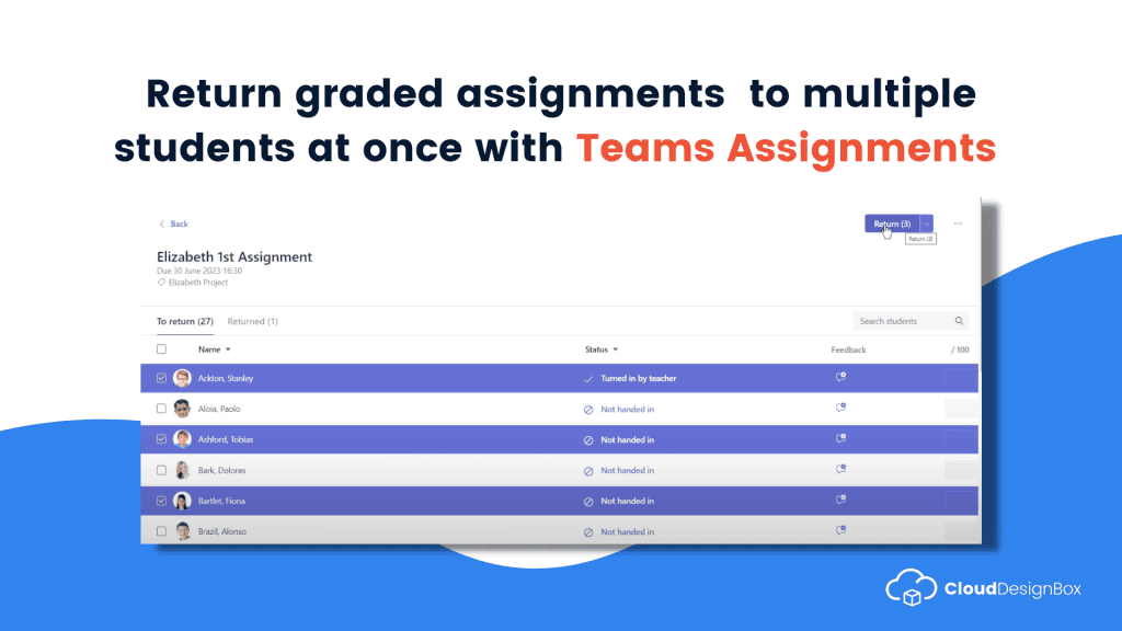Return graded assignments to multiple students at once with Teams Assignments (2)